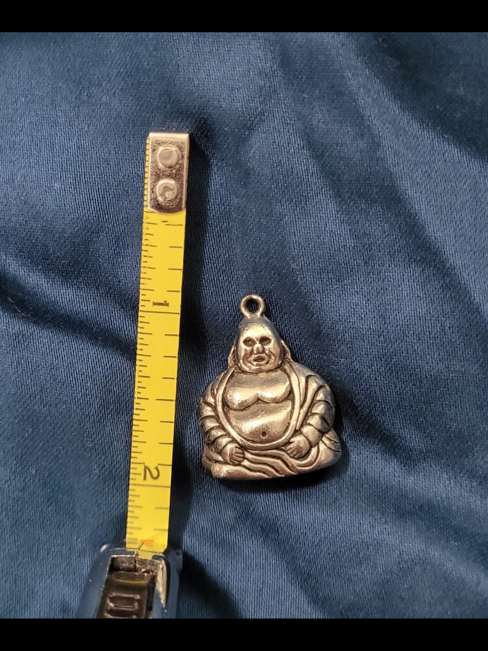 Silver Tone Laughing Buddha Pendant Charm